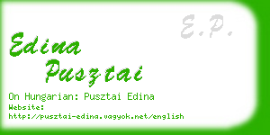 edina pusztai business card
